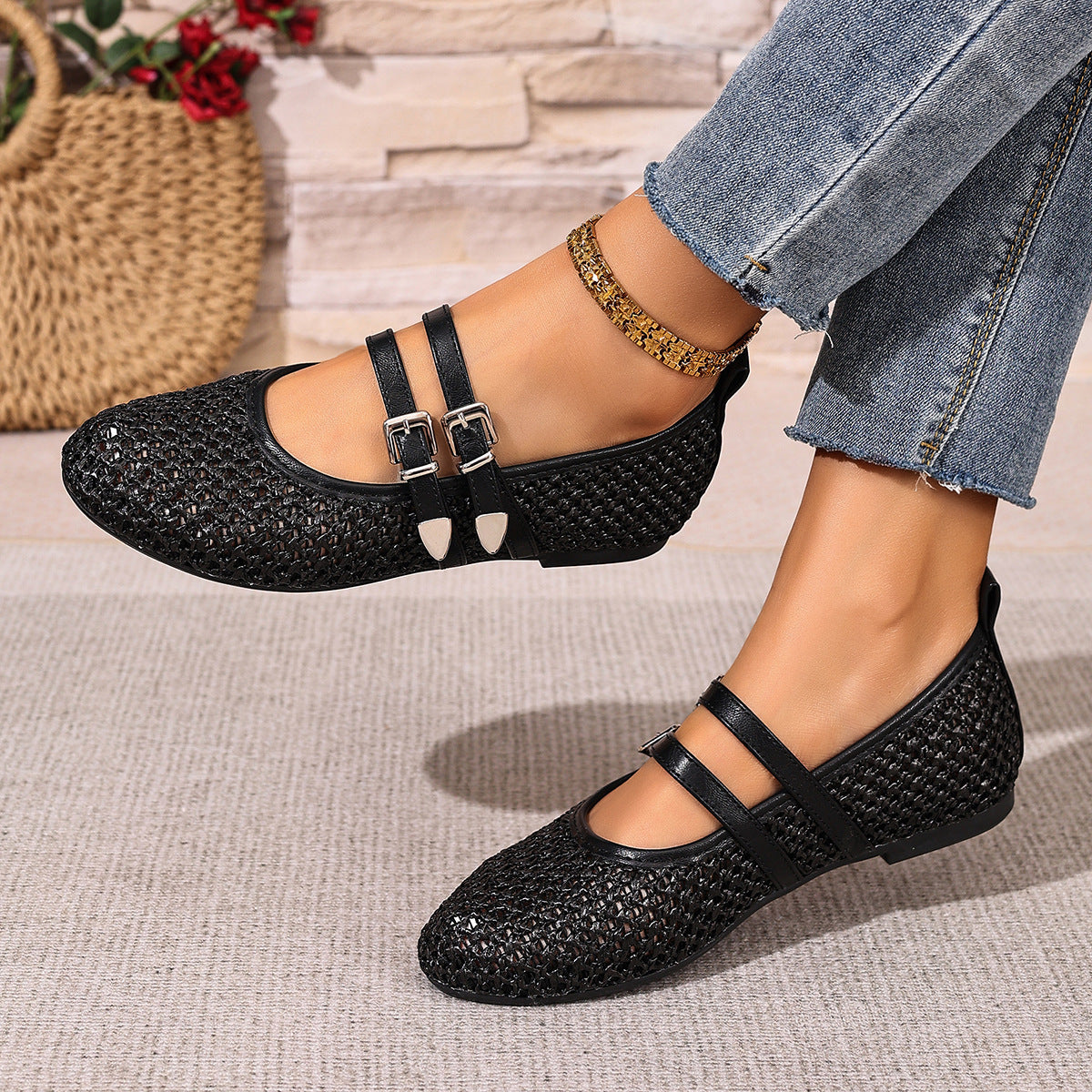 Summer women's daily commuting comfortable flat sandals