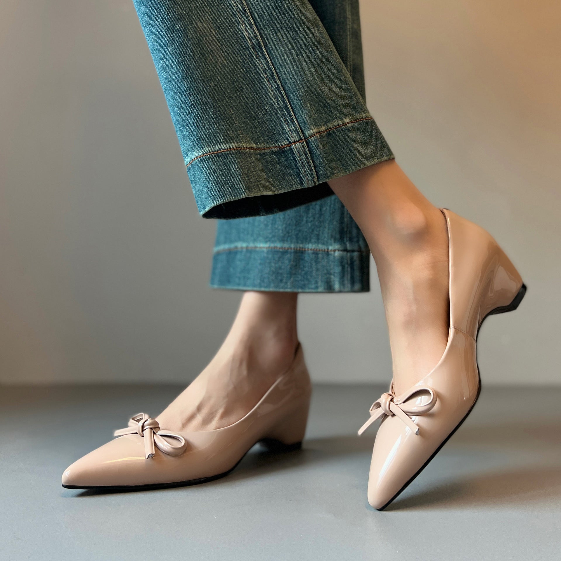 Autumn women's bow slip-on commuter casual shoes