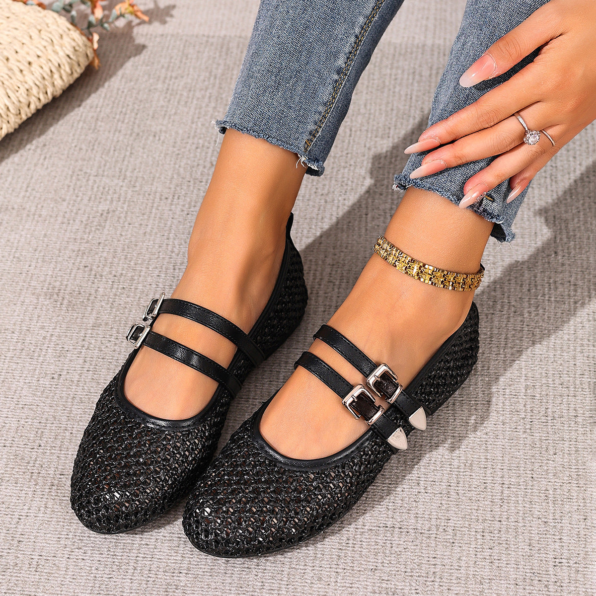 Summer women's daily commuting comfortable flat sandals