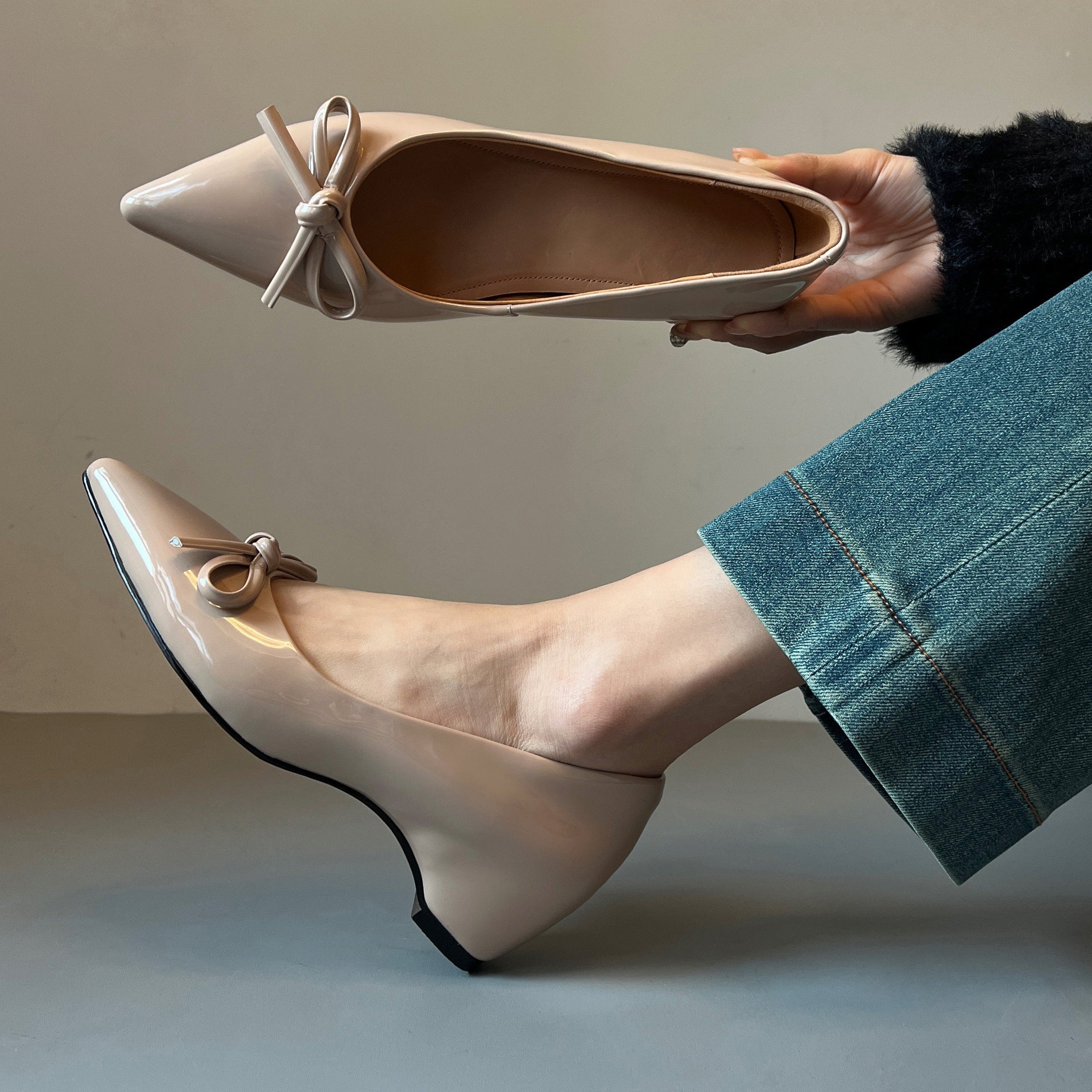 Autumn women's bow slip-on commuter casual shoes