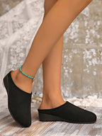 Spring/Summer Solid Color Slip-On Wedge Heel Simple Fashionable Comfortable Work Shoes