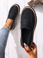 Women's Fashion Casual Round Toe Slip-On Loafers Shoes