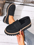 Women's Fashion Casual Round Toe Slip-On Loafers Shoes