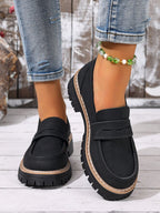 Women's Fashion Casual Round Toe Slip-On Loafers Shoes