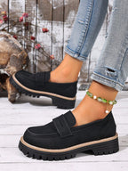 Women's Fashion Casual Round Toe Slip-On Loafers Shoes
