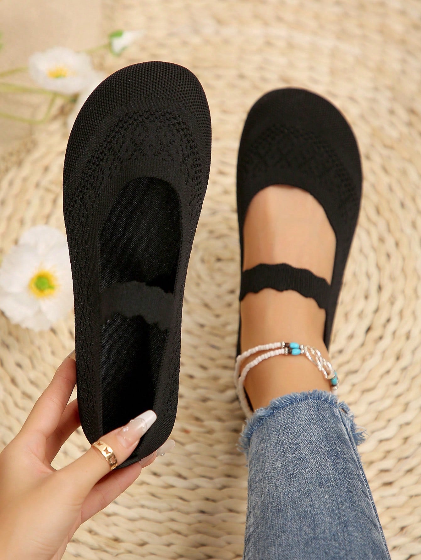 2026 Autumn Women All Season Knit Flat Shoes