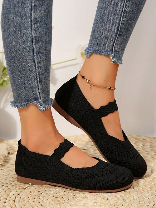 2026 Autumn Women All Season Knit Flat Shoes