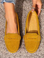 New Women Knit Yellow Flat Shoes