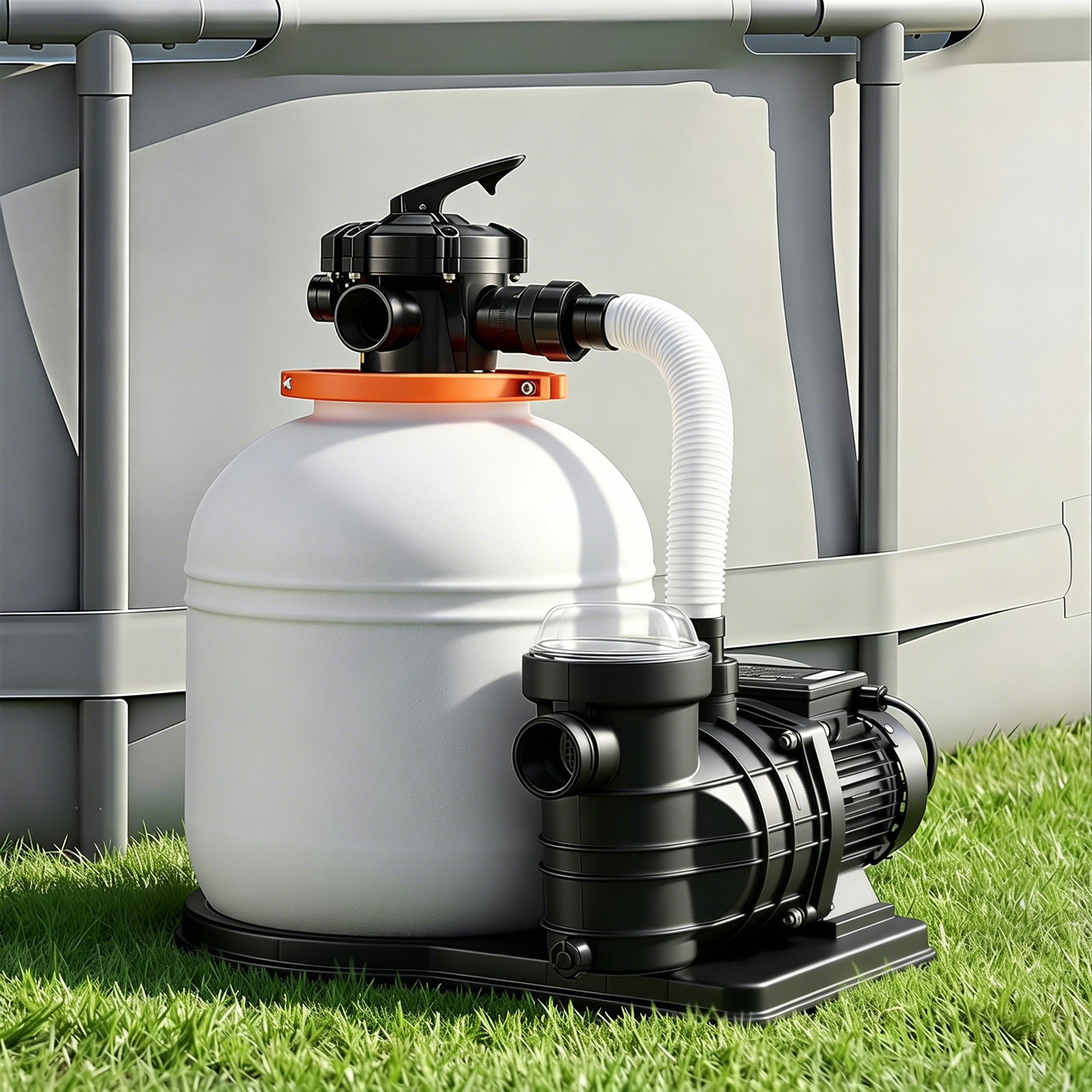 1HP Above Ground Pool Sand Filter Pump – 12/14/16 Inch, Timer