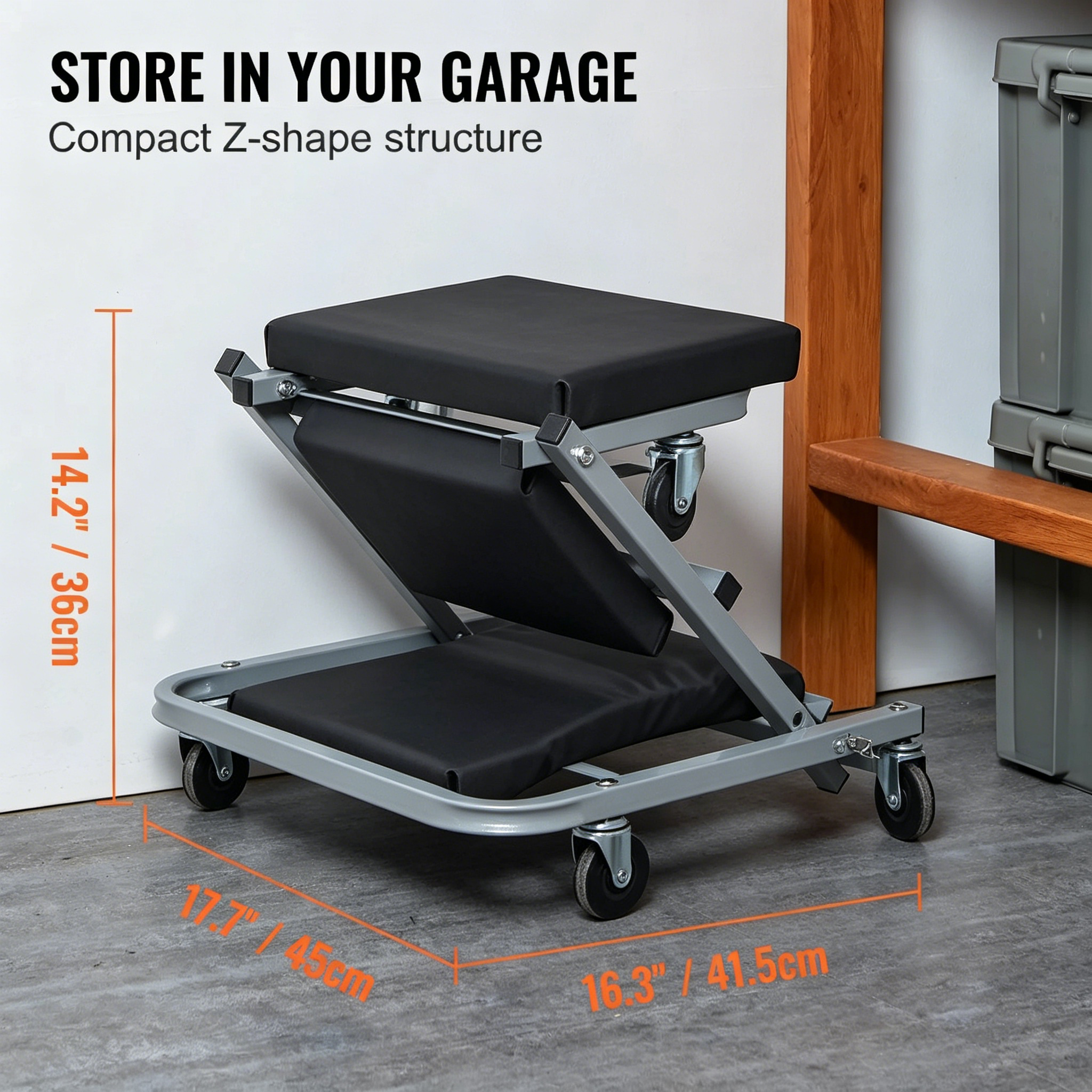 2-in-1 Folding Creeper Stool