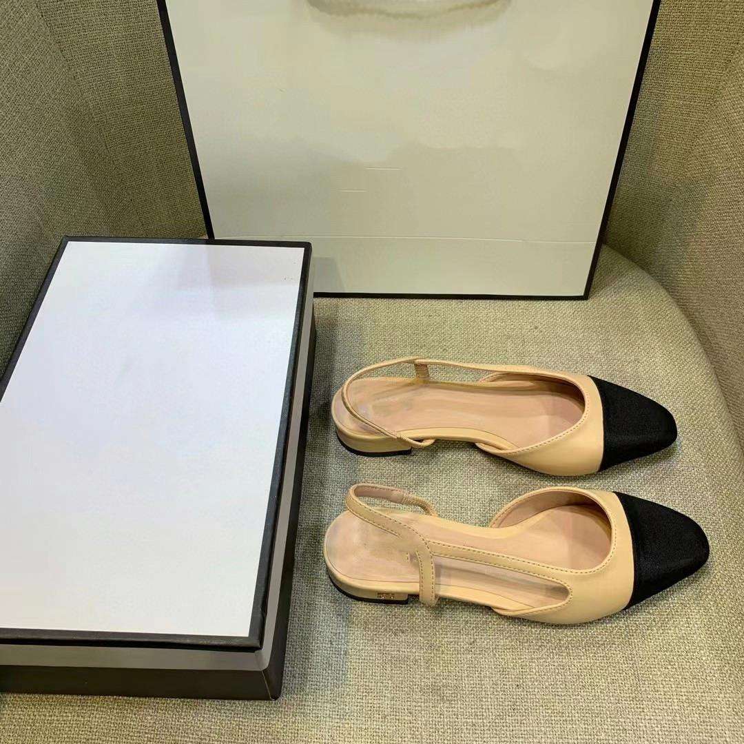 Spring and summer slingback cowhide flat sandals