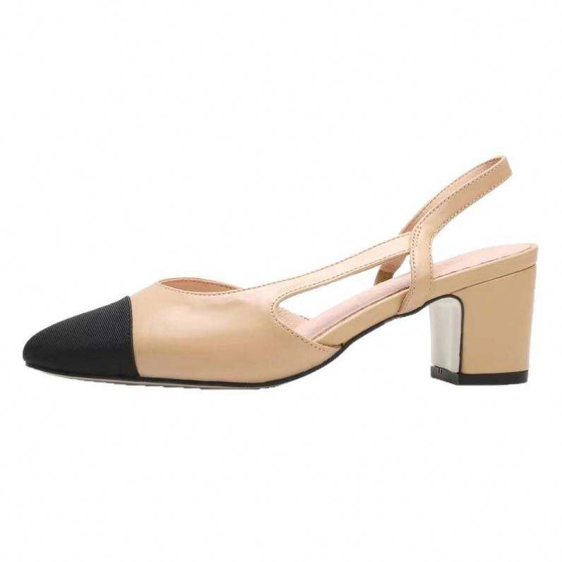 Spring and summer slingback cowhide flat sandals