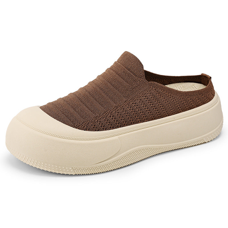 Summer women's knitted slip-on thick sole sandals