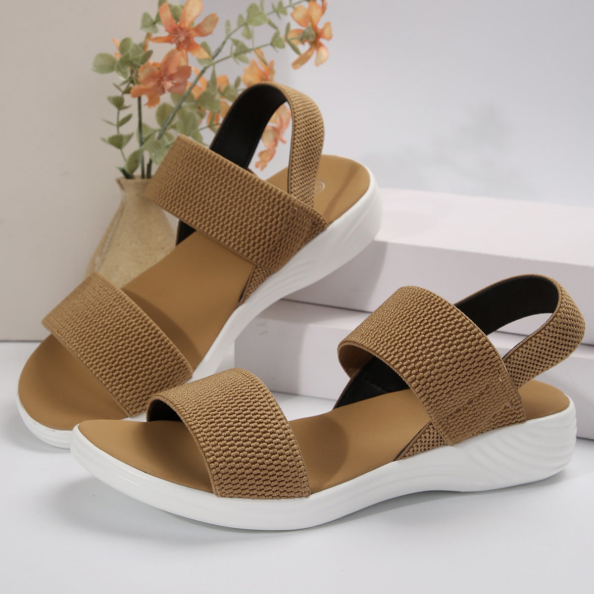 Summer women's elastic strap thick sole sandals