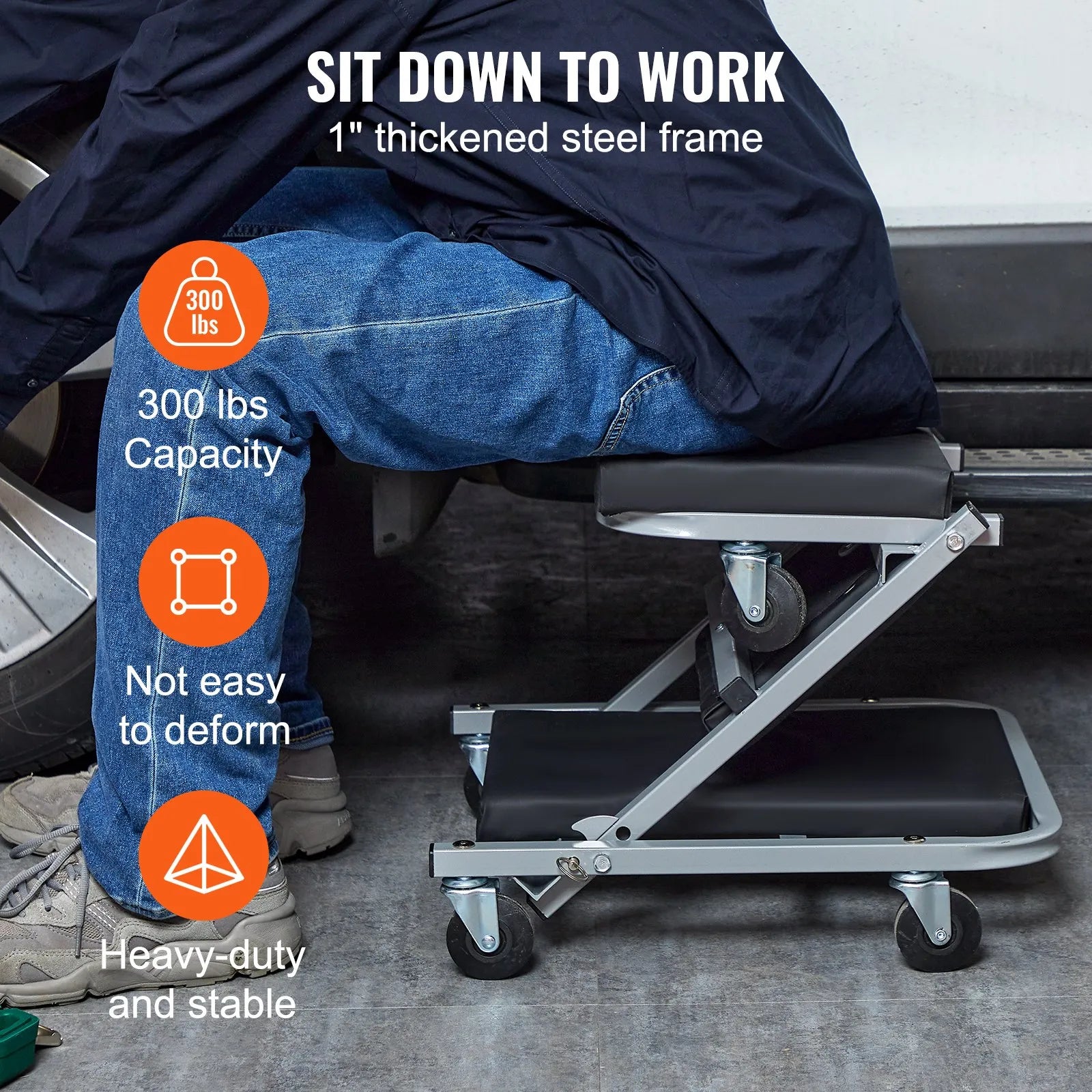 2-in-1 Folding Creeper Stool